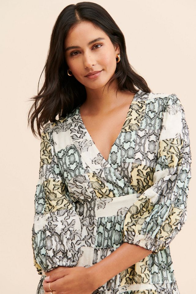 V-Neck Textured Midi Dress #2