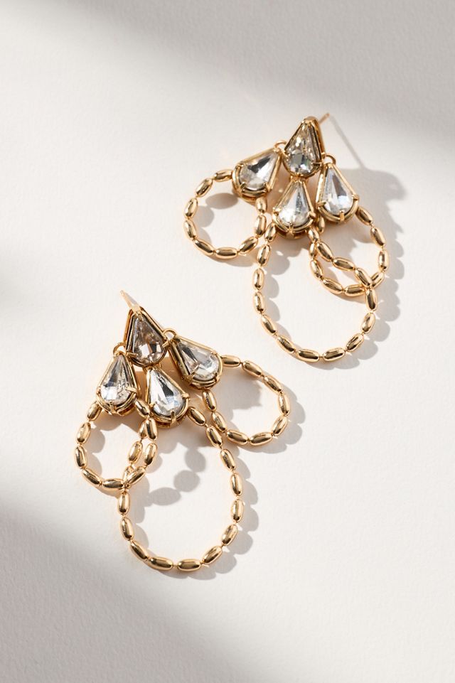 Crystal Scallop Drop Earrings #2