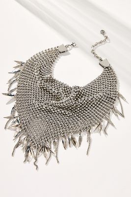 By Anthropologie Chainmail Bandana Necklace In White