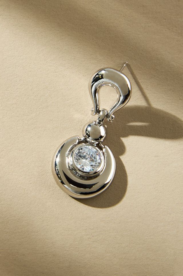 Crystal-Inset Drop Earrings #1