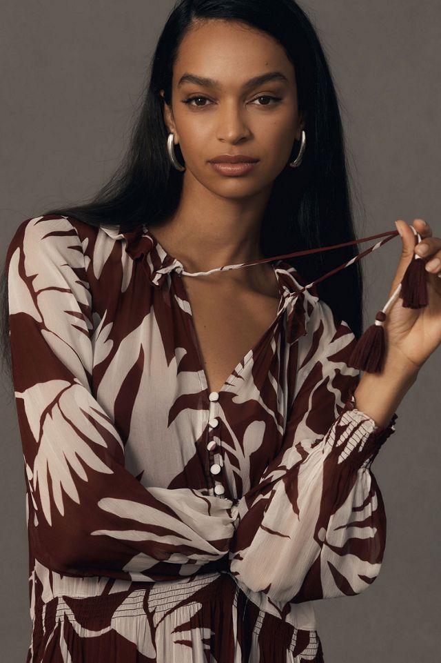 The Marais Printed Chiffon Mini Dress | Anthropologie