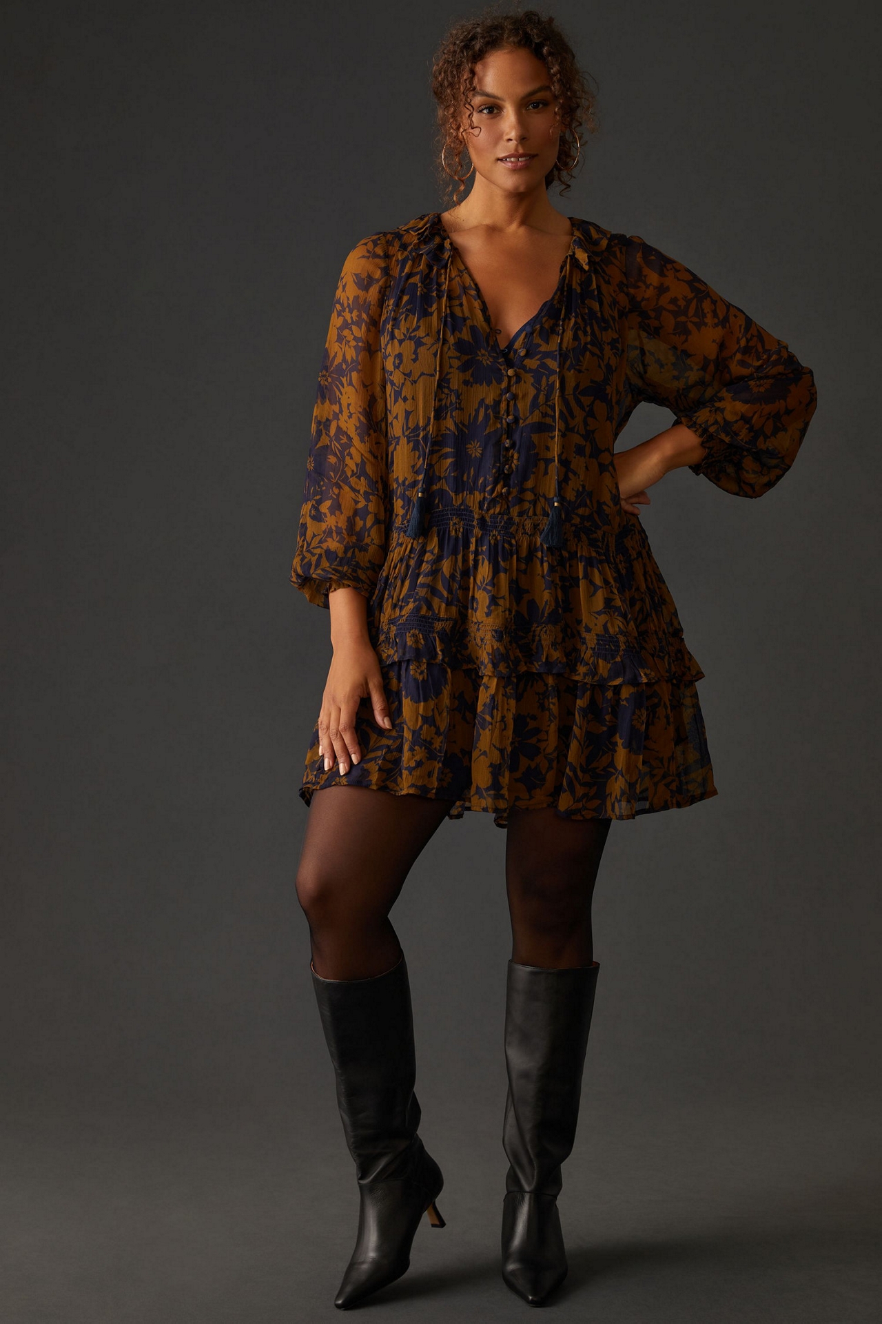 The Marais Printed Chiffon Mini Dress