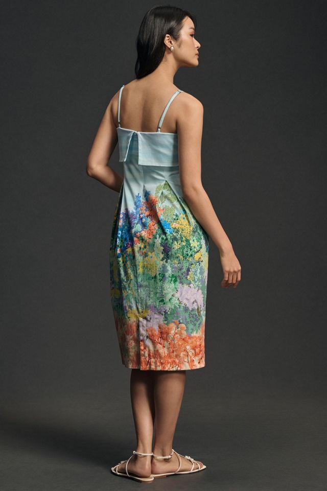 Sleeveless Printed Knee-Length Dress #1