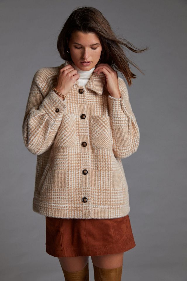 Anthropologie Houndstooth newest Shirt Jacket