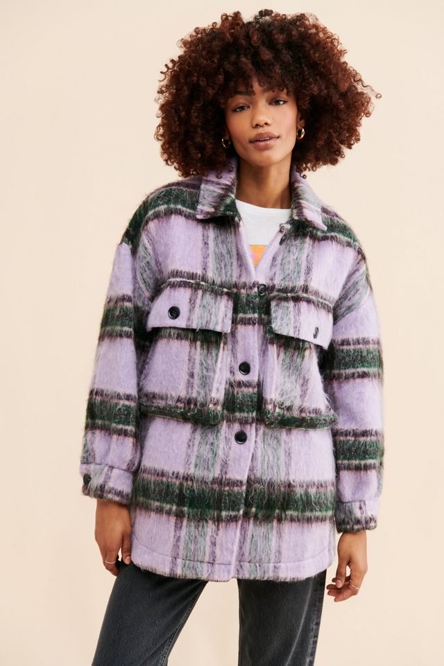 Grey Lab Oversized Plaid Shirt Jacket Anthropologie