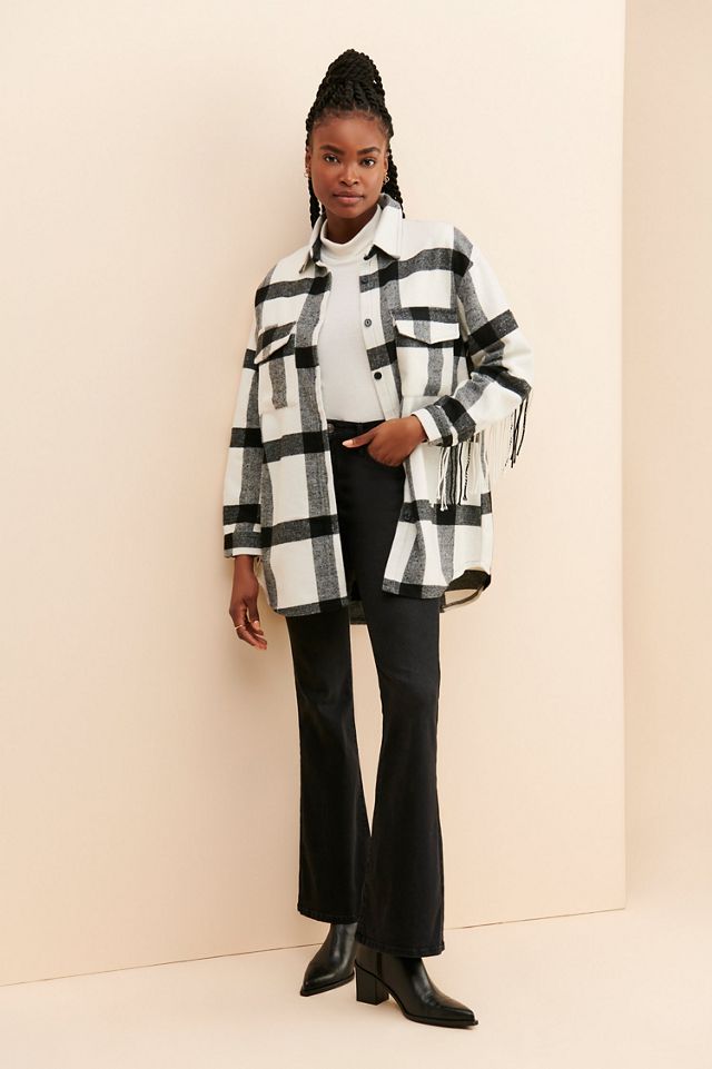 Badgley Mischka Oversized Flannel Shirt Jacket #3