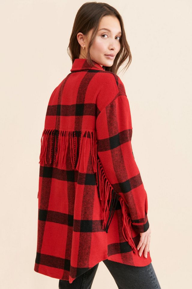 Badgley Mischka Oversized Flannel Shirt Jacket | Anthropologie