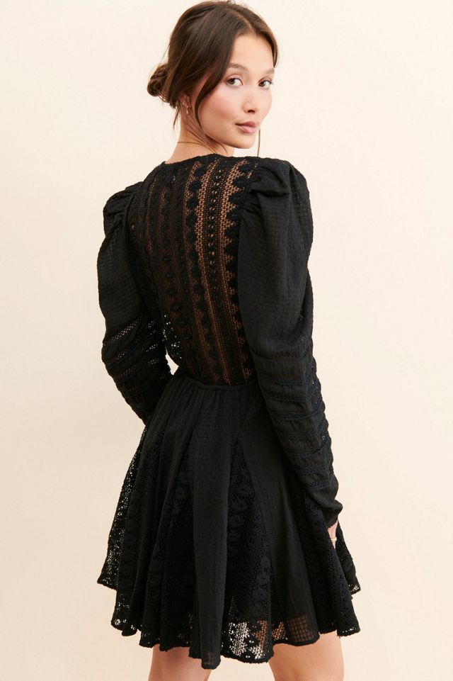 Hemant & Nandita Lace Twist Front Mini Dress #1