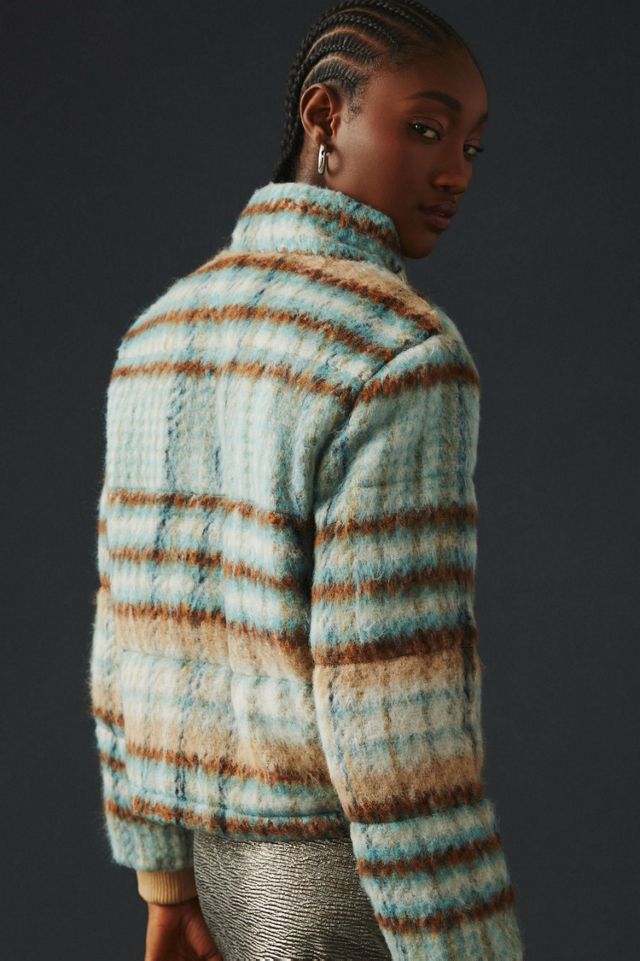 Brushed Plaid Puffer Jacket #1