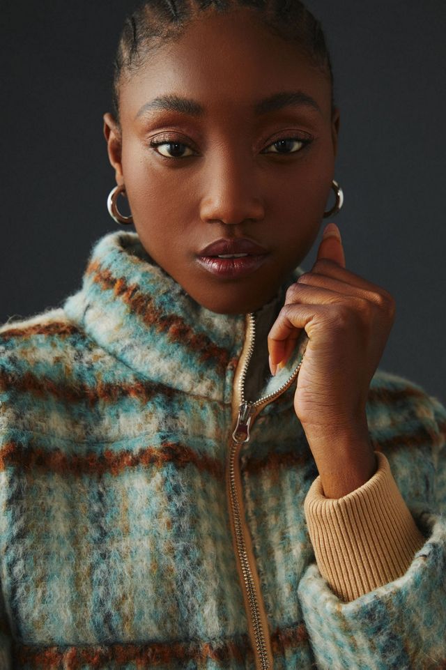 Brushed Plaid Puffer Jacket #2