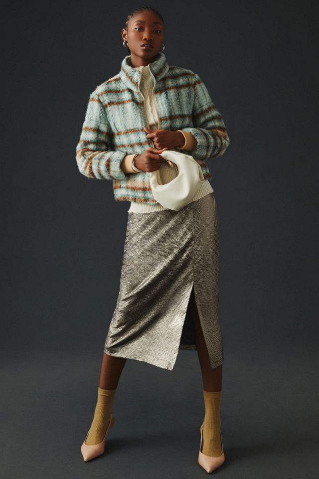 Brushed Plaid Puffer Jacket #3