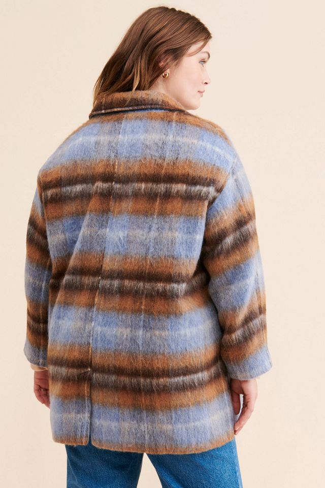 Greylin Brushed Plaid Relaxed Coat #1