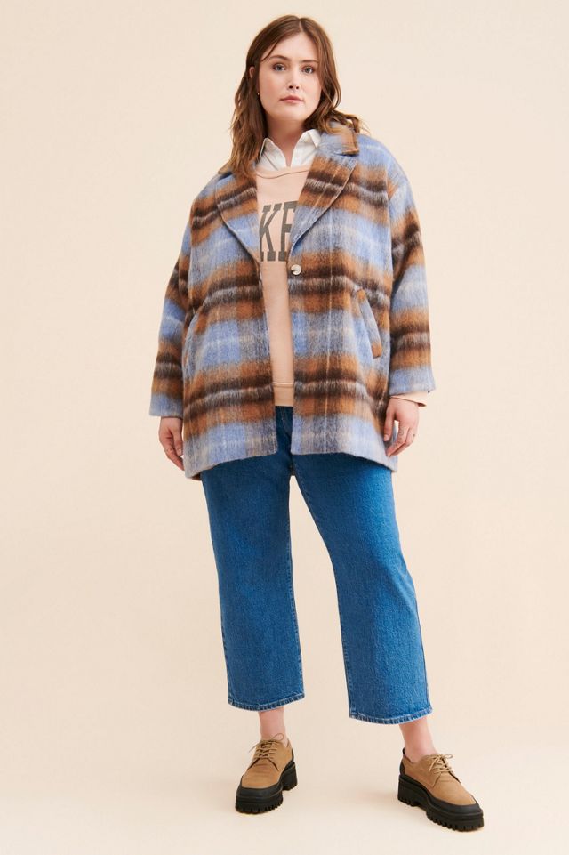 Greylin Brushed Plaid Relaxed Coat #3