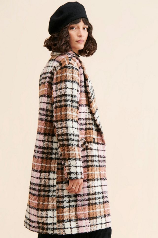 Bernardo Plaid Double Breasted Coat #1
