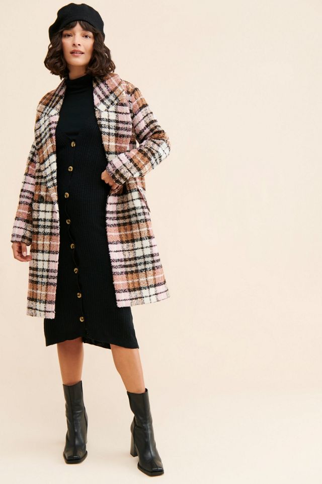 Bernardo Plaid Double Breasted Coat #3