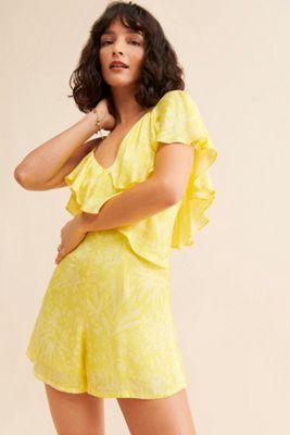 Corey Lynn Calter One-Shoulder Ruffle Romper