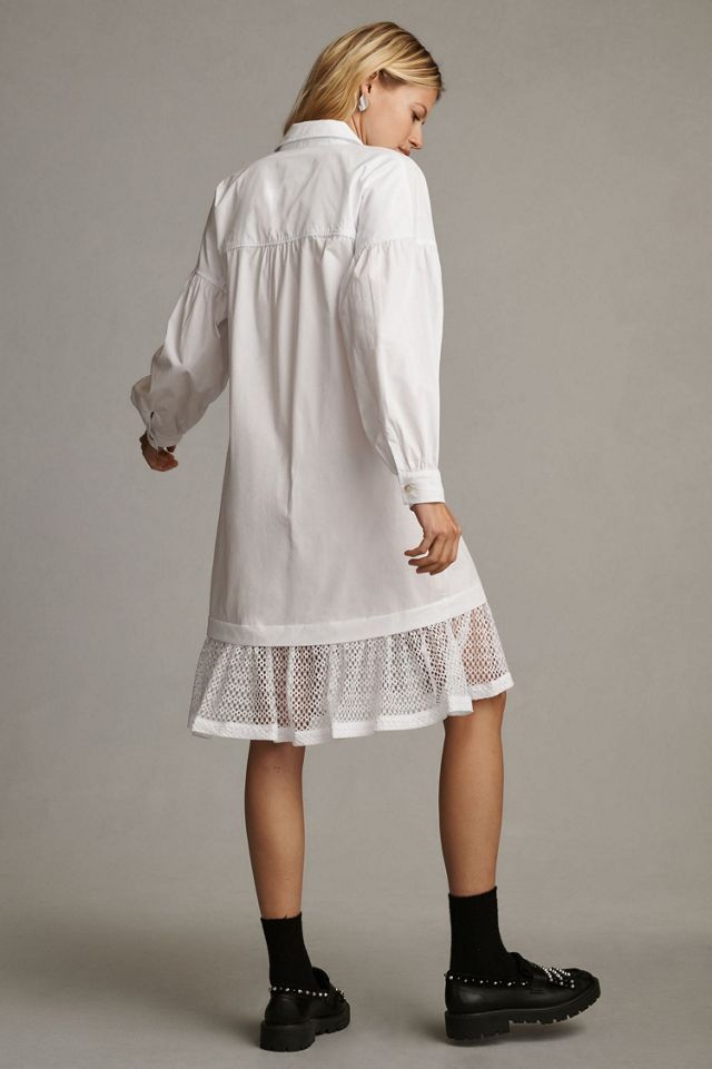 Maeve Lace-Hem Shirt Dress #1