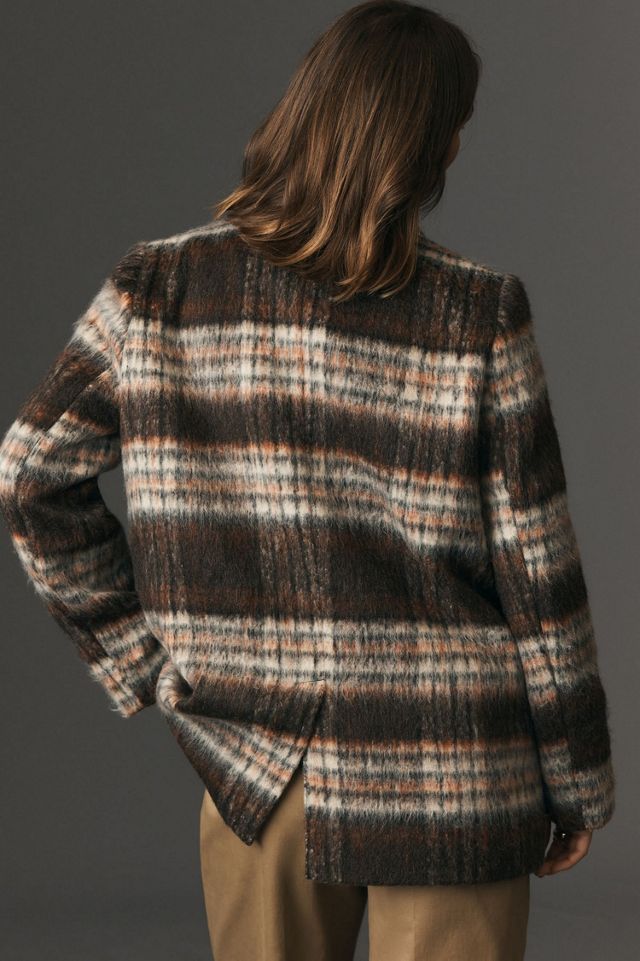 Maeve Brushed Plaid Blazer #1