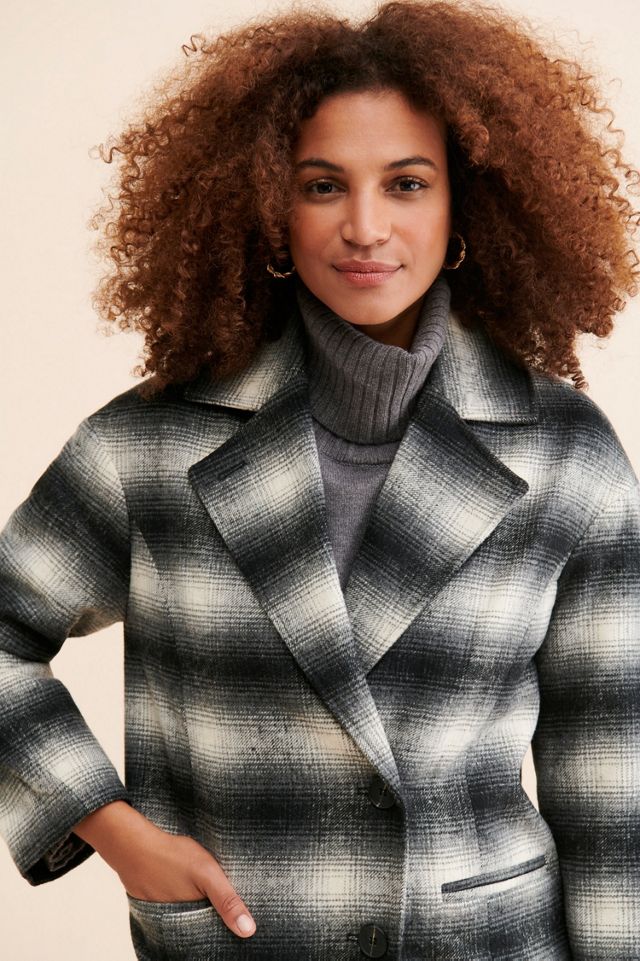 Avec Les Filles Plaid Fringe Hem Coat #2