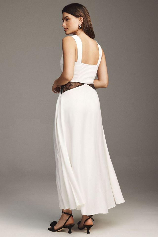 BHLDN Sweetheart Silky Satin Lace Cutout A-Line Gown #1