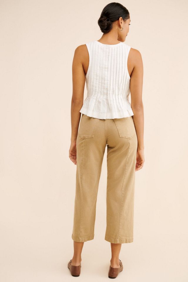 Madewell Emmett Garment Dye Wide Leg Cropped Pants #1