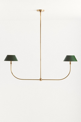 Anthropologie Roberta Scalloped Leather Linear Chandelier
