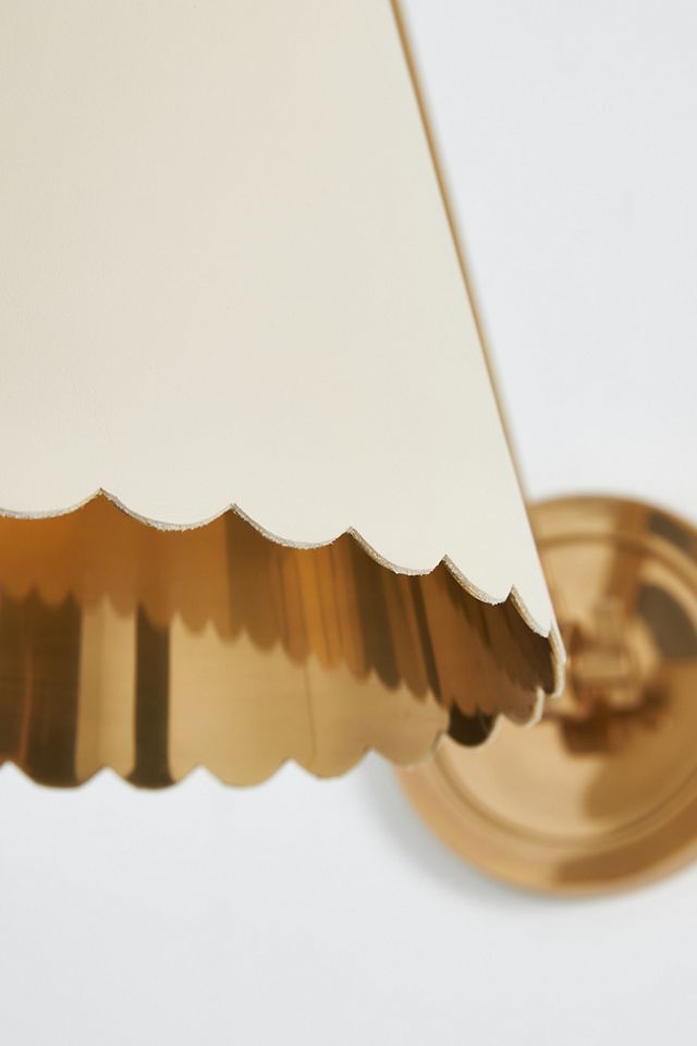 Roberta Scalloped Leather Task Sconce Wall Light #5