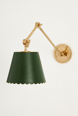 Anthropologie Roberta Scalloped Leather Task Sconce