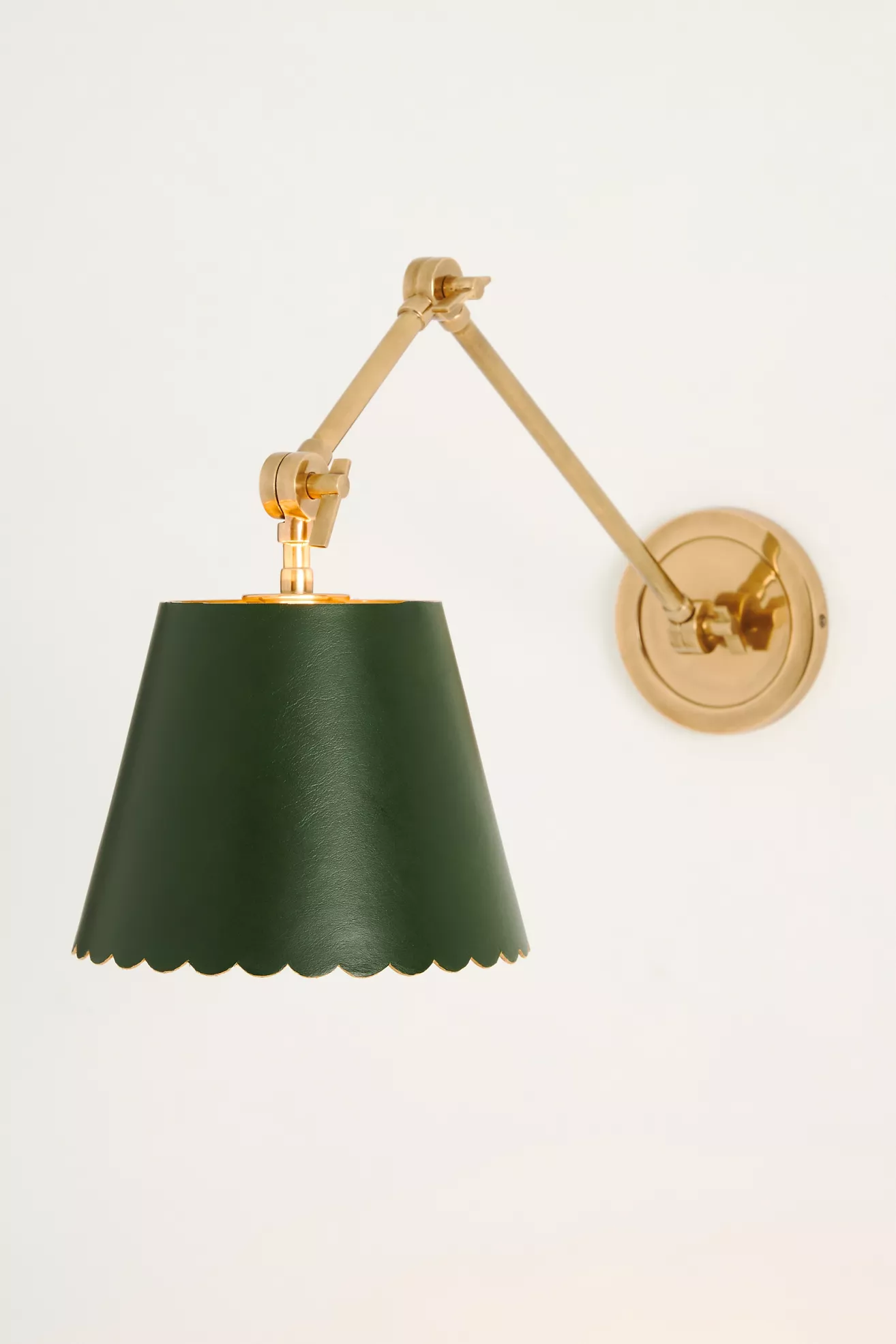 Roberta Scalloped Leather Task Sconce Wall Light - thumbnail 9