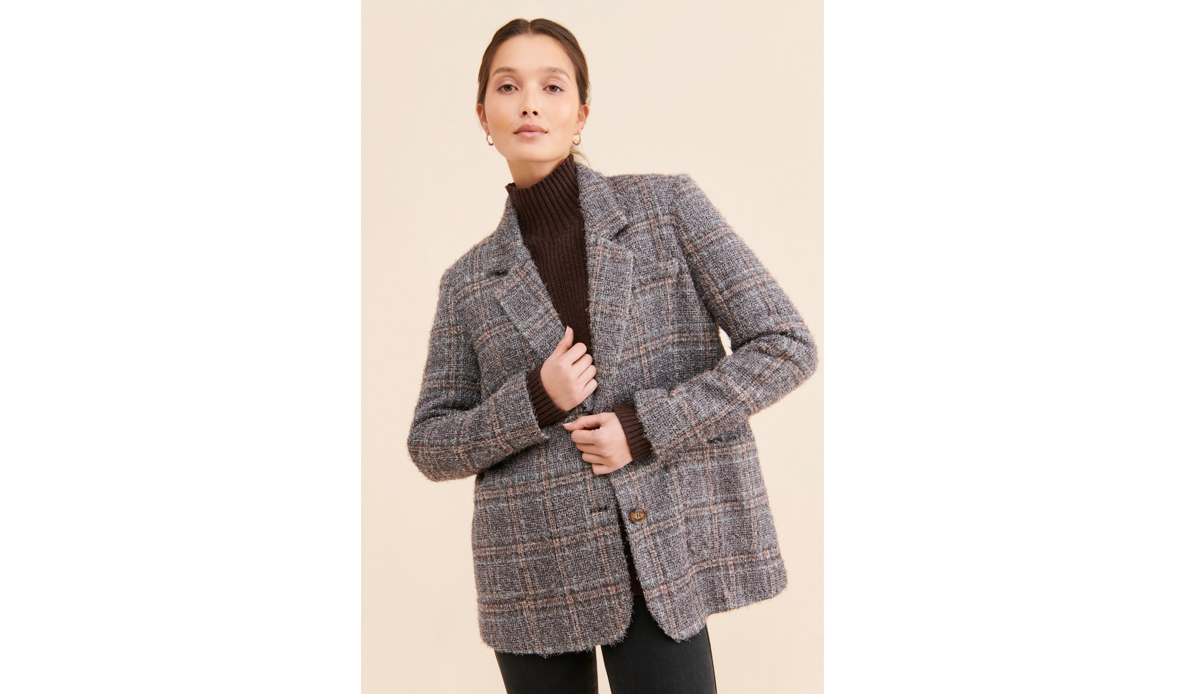 See U Soon Plaid Blazer Coat