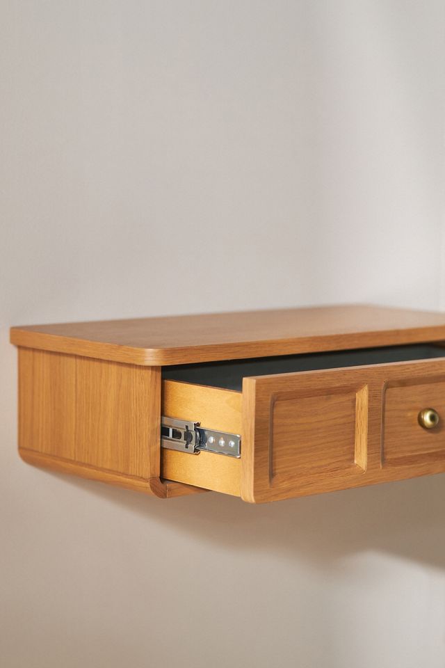 Elle Oak Wood Shelf with Drawer #2
