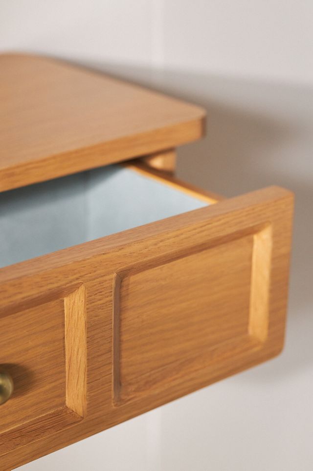 Elle Oak Wood Shelf with Drawer #3