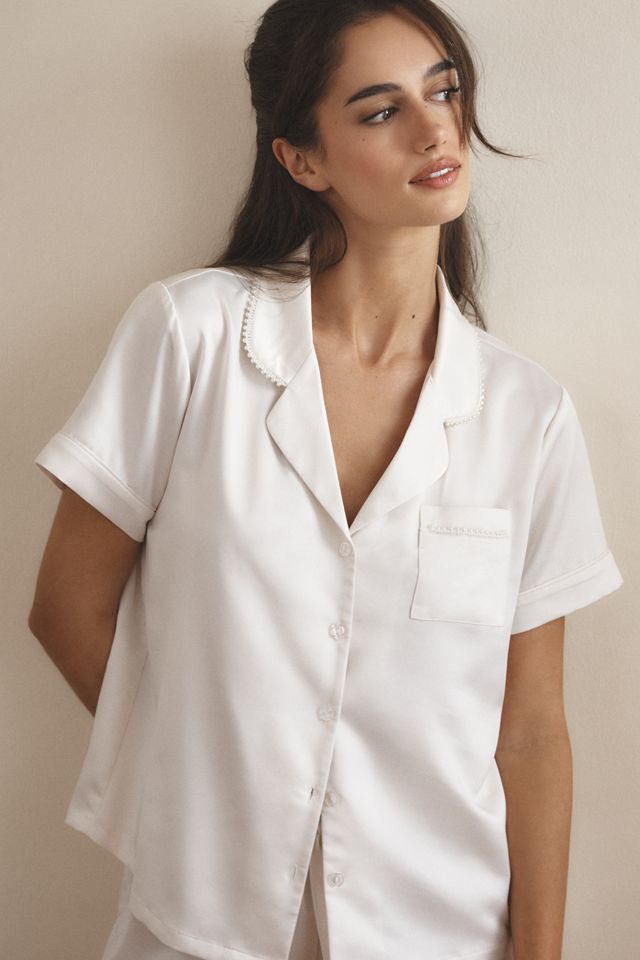 Flora Nikrooz Satin Pearl Short-Sleeve Pajama Set #2