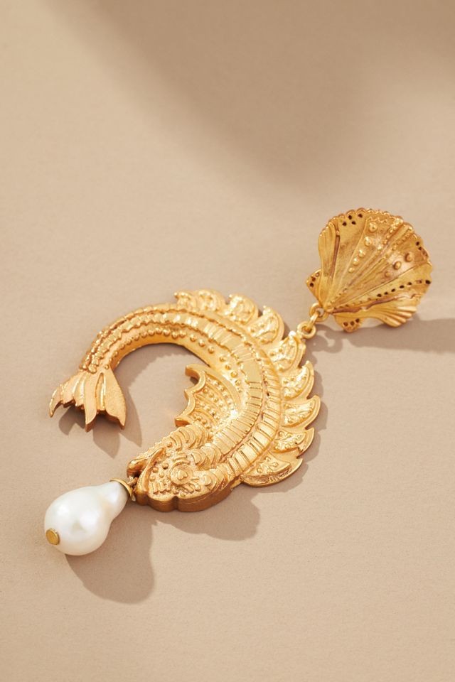 ALÉMAIS Curio Fish Pearl Drop Earrings #1