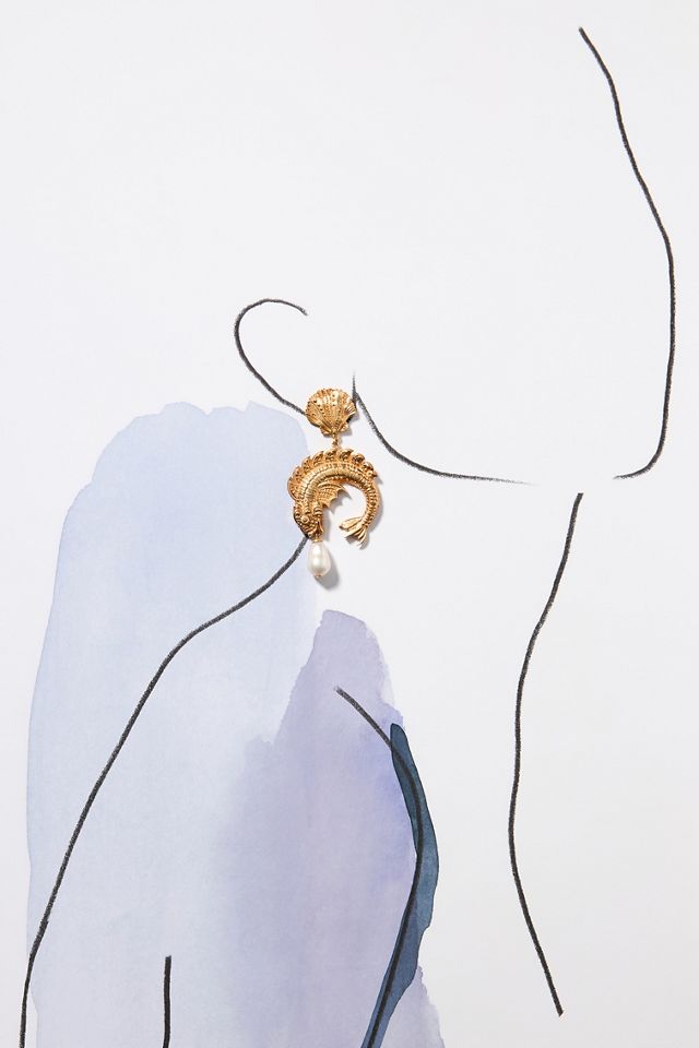 ALÉMAIS Curio Fish Pearl Drop Earrings #2