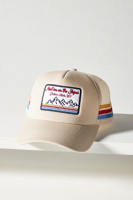 Worn/west Meet Me On The Slopes Trucker Hat In Beige