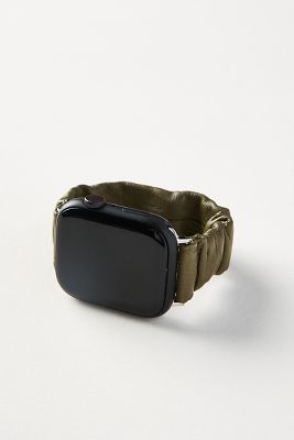 Shop Anthropologie Stretchy Leather Apple Watch Band In Green