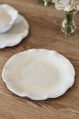 Anthropologie Wynn Portuguese Glazed Terracotta Dinner Plates, Set Of 4 In White