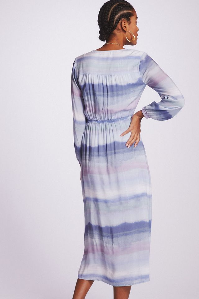 Cloth & Stone Tie-Dye Striped Midi Dress #1