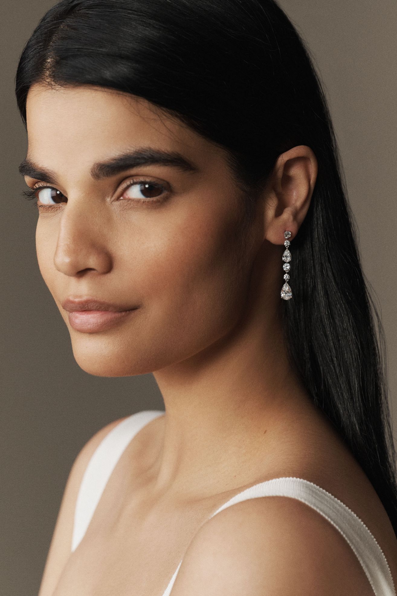 NADRI Halle Long Linear Drop Earrings - Silver, Standard, One Size