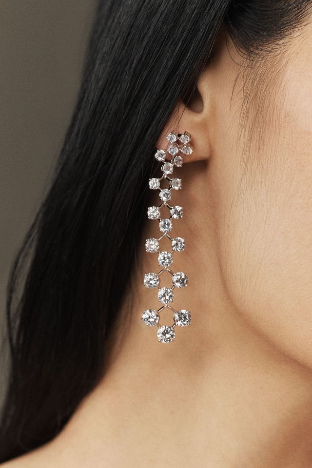 NADRI Halle Graduated Crystal Drop Earrings #1