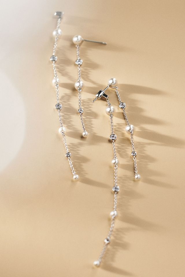 NADRI Front-Back Crystal Pearl Drop Earrings #2