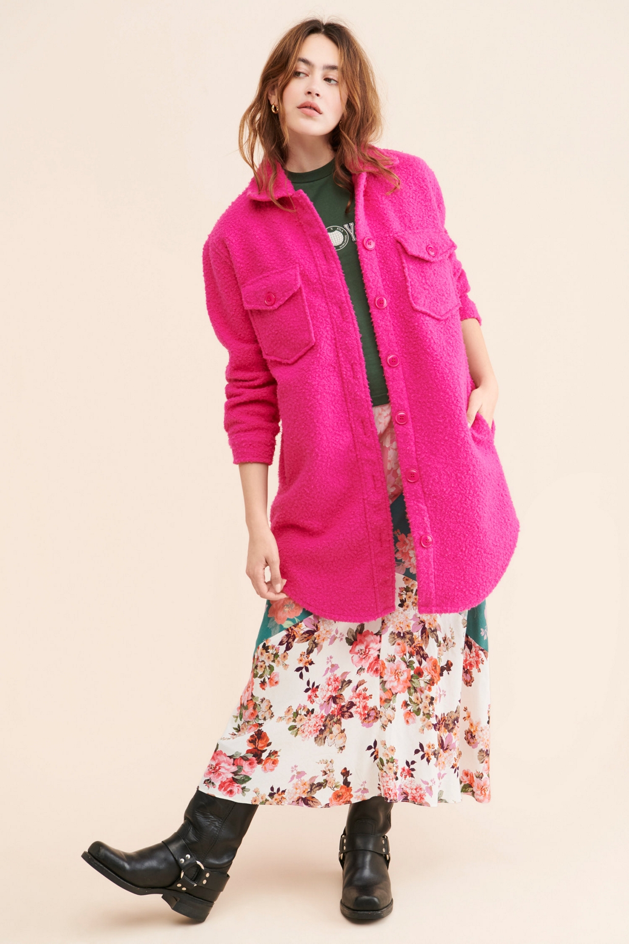RD Style Bouclé Shirt Jacket