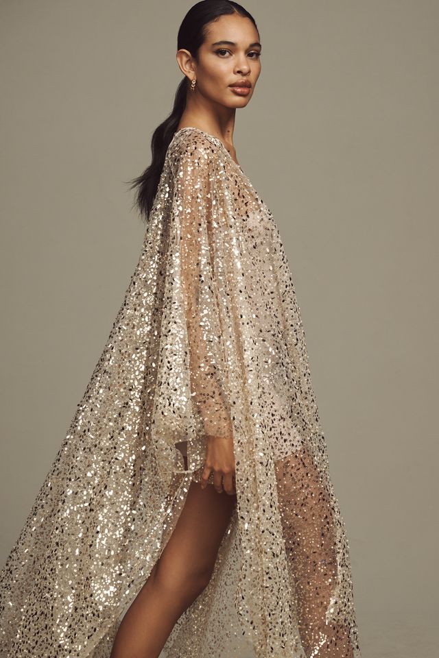 By Anthropologie Embellished Sheer Kaftan #2
