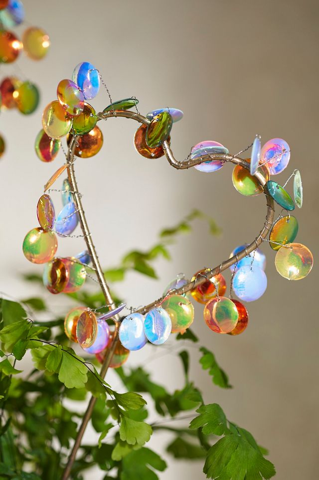 Iridescent Sequin Heart Stake #2