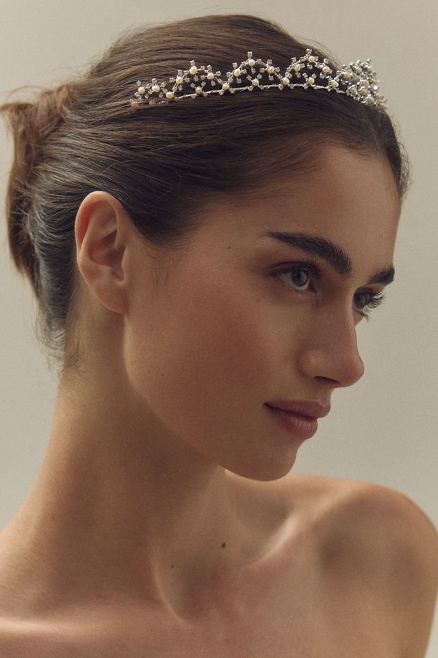 Twigs & Honey Tiny Crystal & Pearl Burst Tiara | Anthropologie