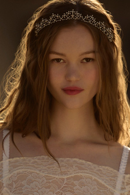 Twigs & Honey Tiny Crystal & Pearl Burst Tiara In Silver