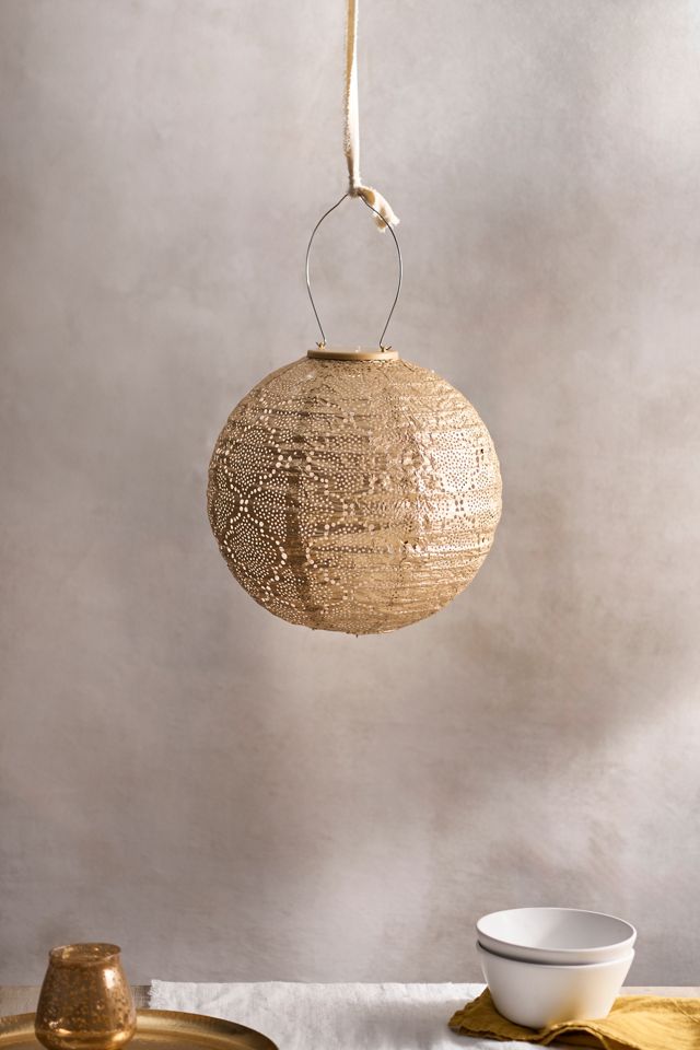 Lace Battery Lantern, Gold Round #1