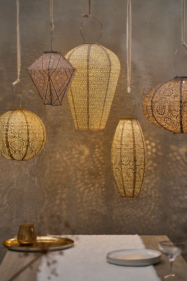Lace Battery Lantern, Gold Round #3