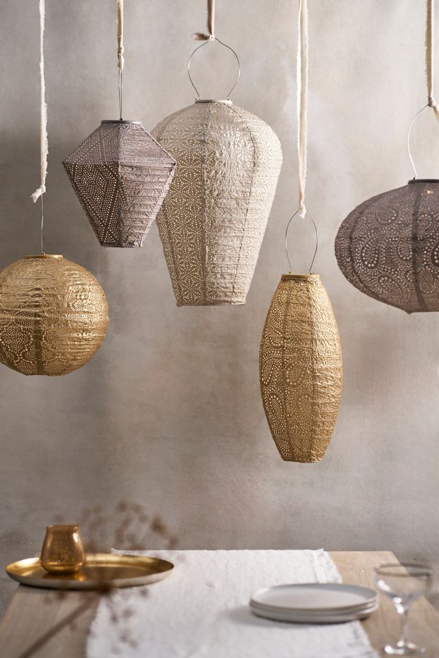 Lace Battery Lantern, Gold Round #4
